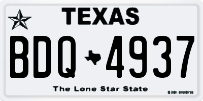 TX license plate BDQ4937