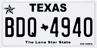 TX license plate BDQ4940