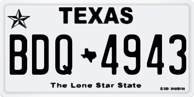TX license plate BDQ4943
