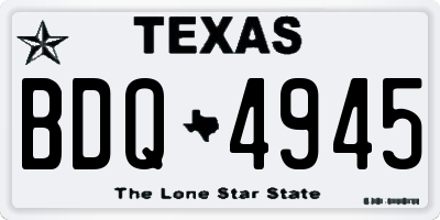 TX license plate BDQ4945