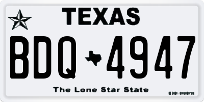 TX license plate BDQ4947