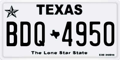 TX license plate BDQ4950