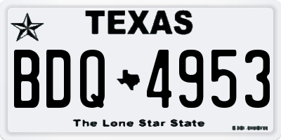 TX license plate BDQ4953