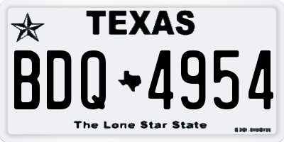 TX license plate BDQ4954
