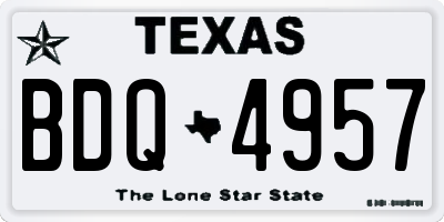 TX license plate BDQ4957