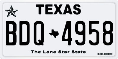 TX license plate BDQ4958