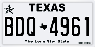 TX license plate BDQ4961
