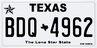 TX license plate BDQ4962