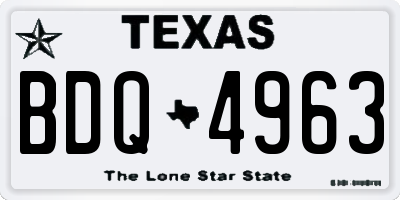 TX license plate BDQ4963