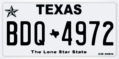 TX license plate BDQ4972