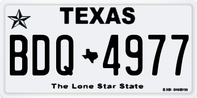 TX license plate BDQ4977