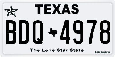 TX license plate BDQ4978