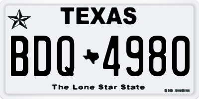 TX license plate BDQ4980