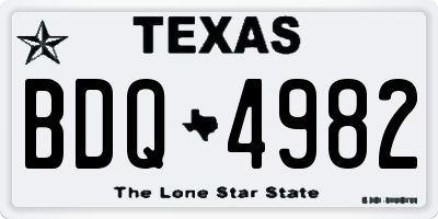 TX license plate BDQ4982