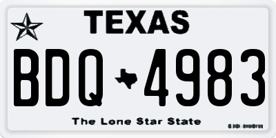 TX license plate BDQ4983