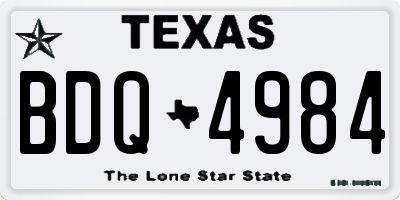 TX license plate BDQ4984