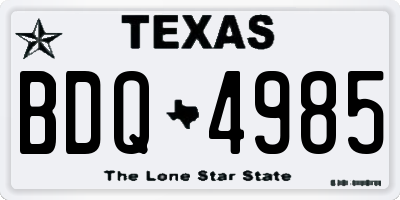 TX license plate BDQ4985