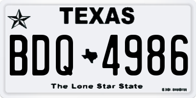 TX license plate BDQ4986