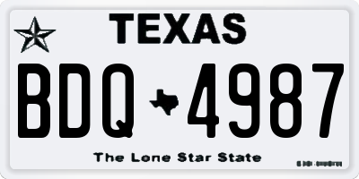 TX license plate BDQ4987