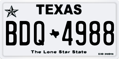 TX license plate BDQ4988