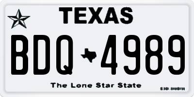 TX license plate BDQ4989