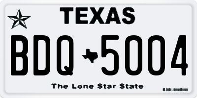 TX license plate BDQ5004