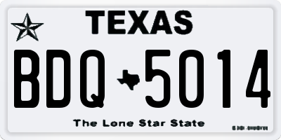 TX license plate BDQ5014