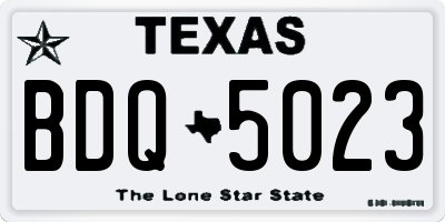 TX license plate BDQ5023
