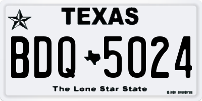TX license plate BDQ5024