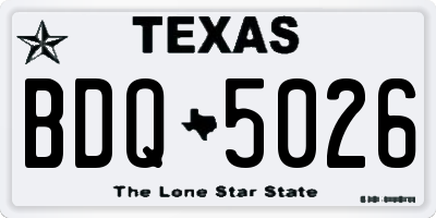 TX license plate BDQ5026