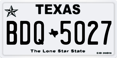 TX license plate BDQ5027