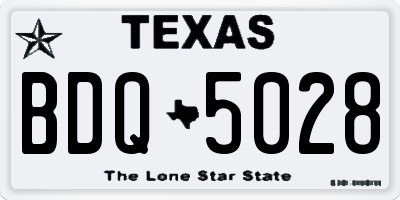 TX license plate BDQ5028