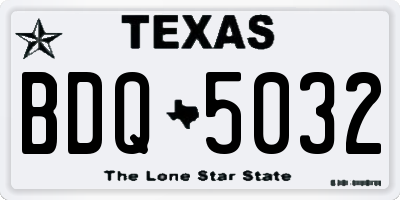 TX license plate BDQ5032