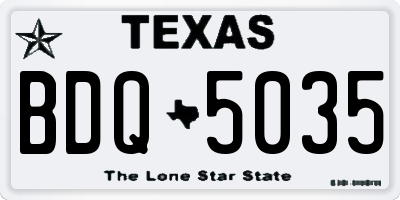 TX license plate BDQ5035