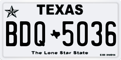 TX license plate BDQ5036