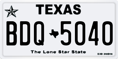 TX license plate BDQ5040