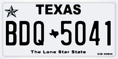TX license plate BDQ5041
