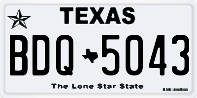 TX license plate BDQ5043