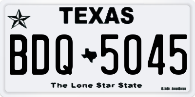 TX license plate BDQ5045