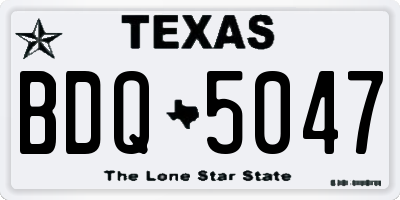 TX license plate BDQ5047
