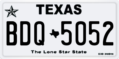 TX license plate BDQ5052