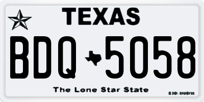 TX license plate BDQ5058