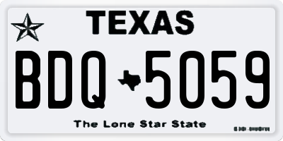 TX license plate BDQ5059