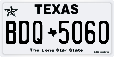 TX license plate BDQ5060