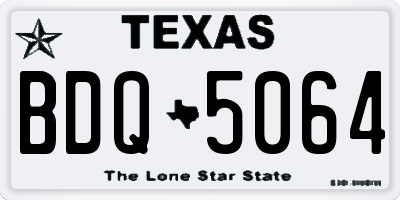 TX license plate BDQ5064