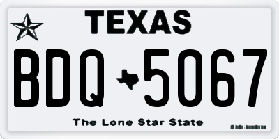 TX license plate BDQ5067