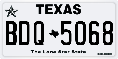 TX license plate BDQ5068