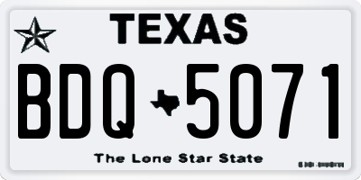 TX license plate BDQ5071
