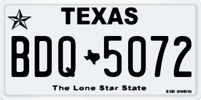 TX license plate BDQ5072