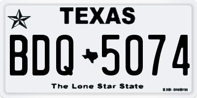 TX license plate BDQ5074